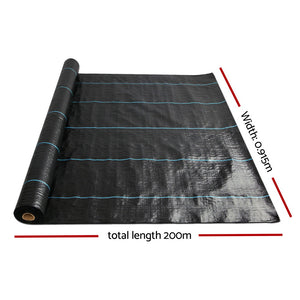 Instahut 0.915x 200m Weedmat Weed Control Mat Matting Woven Fabric Plants - KRE Group