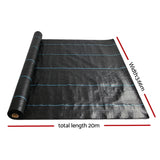 Instahut 3.66m x 20m Weedmat Weed Control Mat Woven Fabric Gardening Plant PE - KRE Group