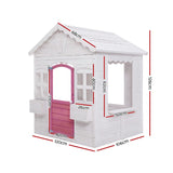 Kids Cubby House Wooden Outdoor Childrens Gift Pretend Play Set - KRE Group