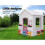 Kids Cubby House Wooden Outdoor Childrens Gift Pretend Play Set - KRE Group