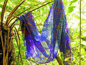 Silk Chiffon Scarf Leaf's Web - KRE Group