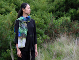 Silk Chiffon Scarf Peacock Among the Ferns - KRE Group