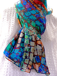 Silk Chiffon Scarf Dolphin - KRE Group