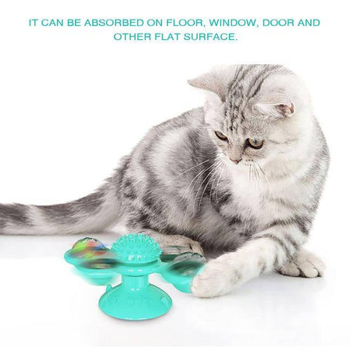 Cat Toys Windmill Funny Massage Rotatable Spinner Catnip Blue - KRE Group