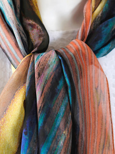 Silk Chiffon Scarf Waves - KRE Group