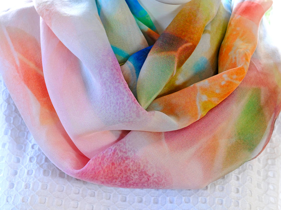 Silk Chiffon Scarf Gumnuts - KRE Group