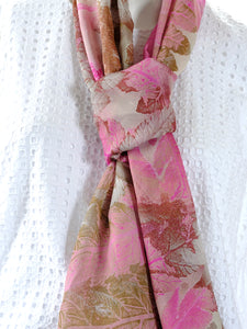 Silk Chiffon Scarf Pink Tree Fern - KRE Group