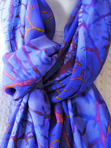 Silk Chiffon Scarf Leaf's Web - KRE Group