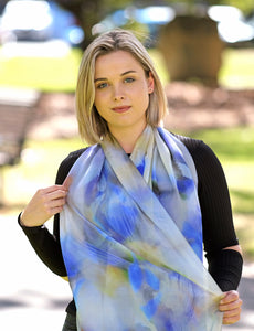 Silk Chiffon Scarf Superb Fairywren - KRE Group