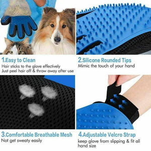 Dog Cat Grooming Cleaning Magic Massage Glove Hair Remover Right + Left Glove - KRE Group