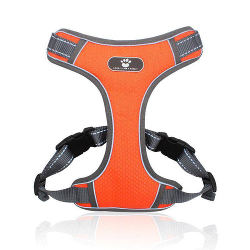 Dog Harness Vest Adjustable Reflective Breathable Mesh Orange S - KRE Group