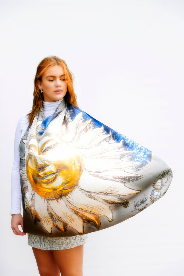 Silk Twill Scarf Face in the Sun - KRE Group