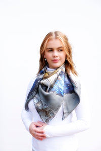 Silk Twill Scarf Face in the Sun - KRE Group