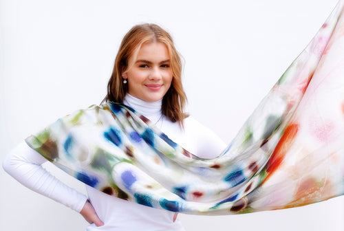 Silk Chiffon Scarf Gumnuts - KRE Group