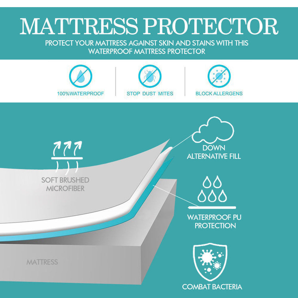 DreamZ Terry Cotton Fully Fitted Waterproof Mattress Protector King Single Size - KRE Group