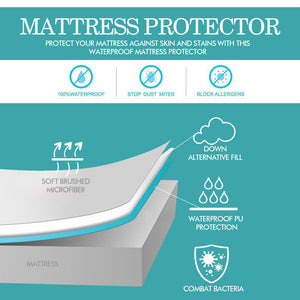 DreamZ Terry Cotton Fully Fitted Waterproof Mattress Protector in Queen Size - KRE Group