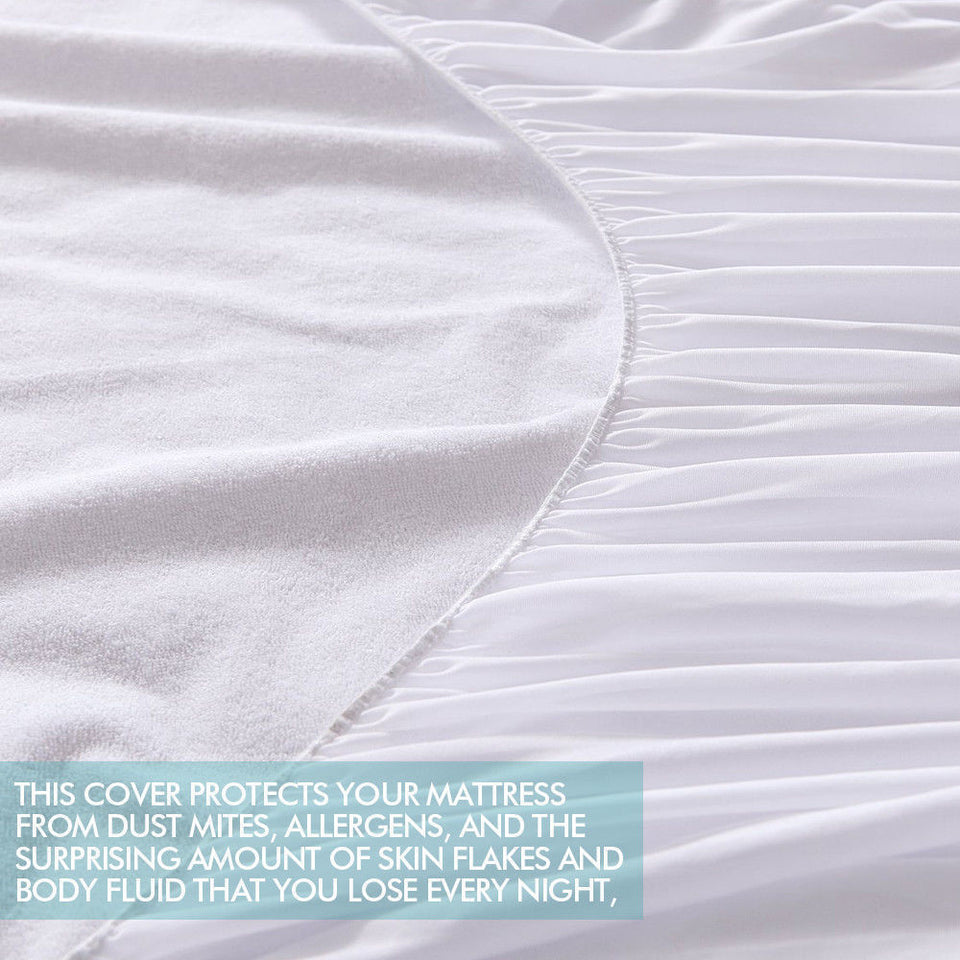 DreamZ Terry Cotton Fully Fitted Waterproof Mattress Protector in Queen Size - KRE Group