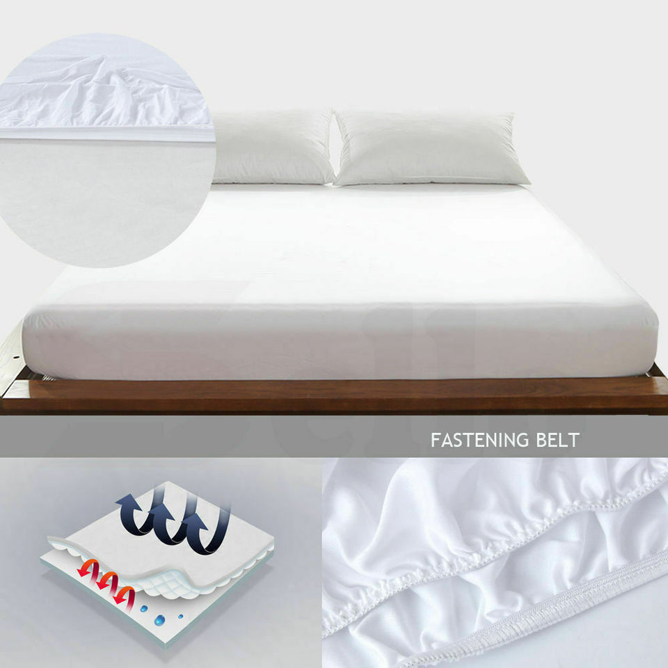 DreamZ Terry Cotton Fully Fitted Waterproof Mattress Protector in Queen Size - KRE Group