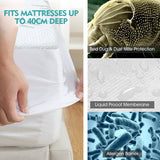 DreamZ Fitted Waterproof Mattress Protector with Bamboo Fibre Cover Single Size - KRE Group