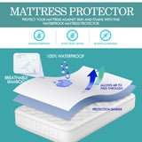 DreamZ Fitted Waterproof Mattress Protector with Bamboo Fibre Cover Single Size - KRE Group