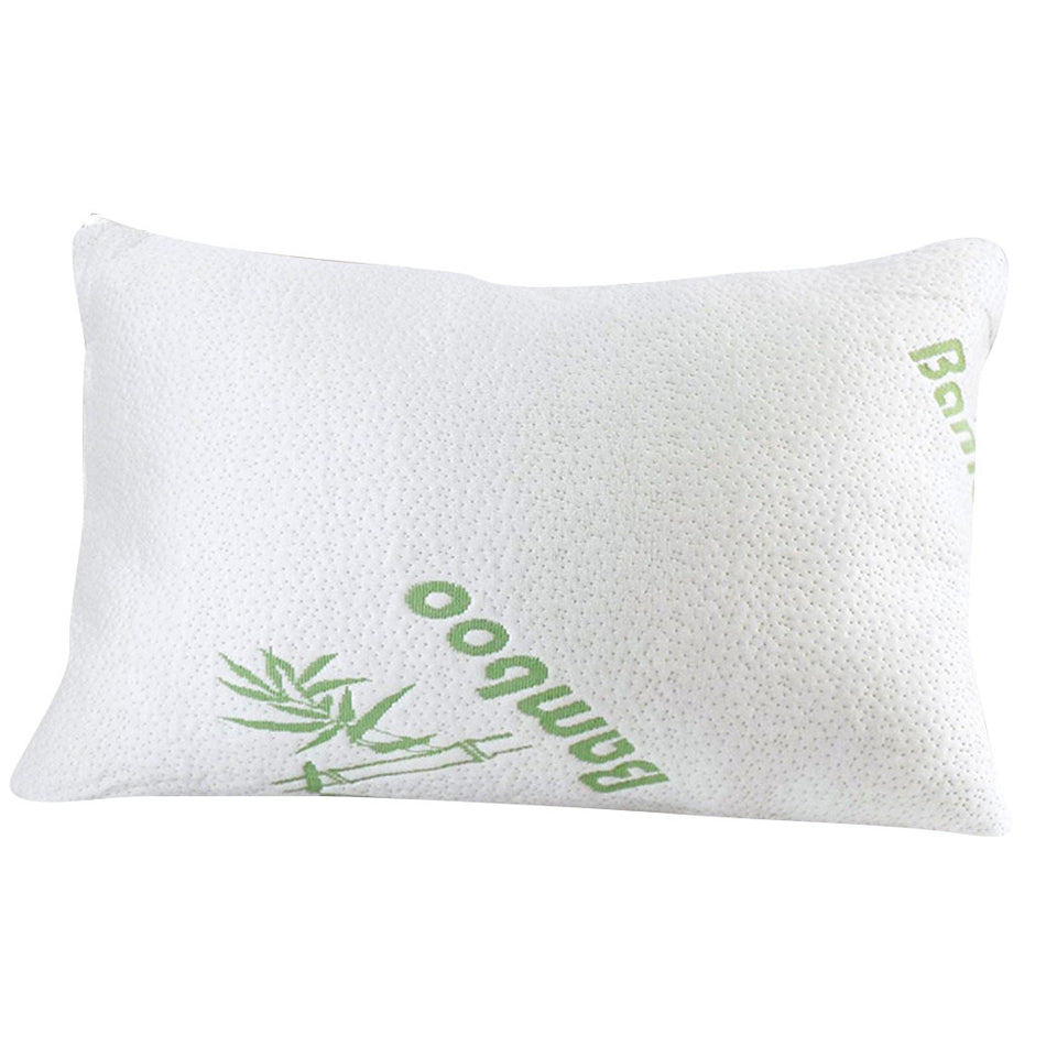 2x DreamZ Luxury Natural Memory Foam Bed Pillows Bamboo Fabric Cover 70x40cm - KRE Group