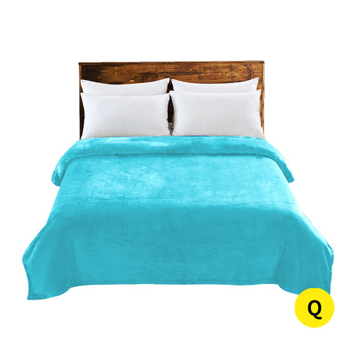 DreamZ 320GSM 220x240cm Ultra Soft Mink Blanket Warm Throw in Teal Colour - KRE Group