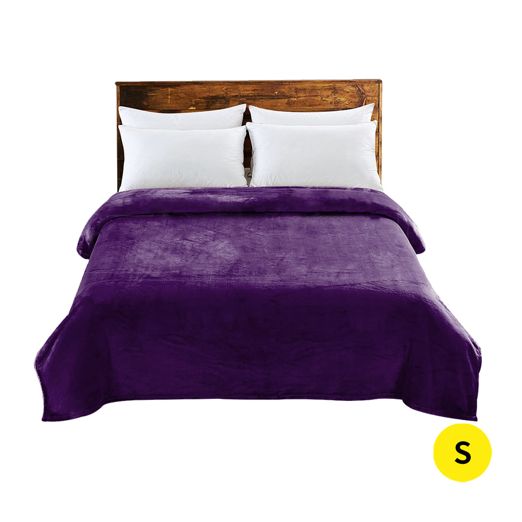 DreamZ 320GSM 220x160cm Ultra Soft Mink Blanket Warm Throw in Aubergine Colour - KRE Group