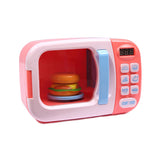 32x Kids Kitchen Play Set Electric Microwave Oven Pretend Play Toys Cooking Pink - KRE Group