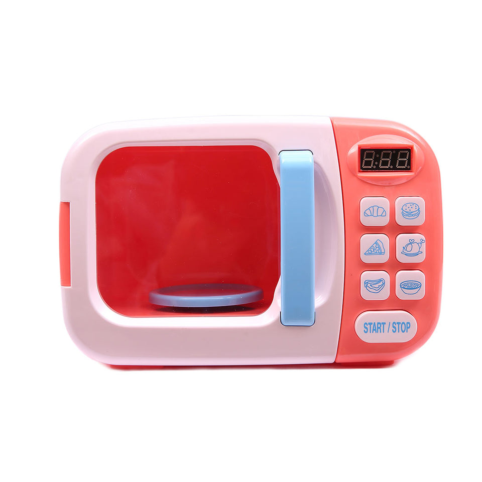 32x Kids Kitchen Play Set Electric Microwave Oven Pretend Play Toys Cooking Pink - KRE Group