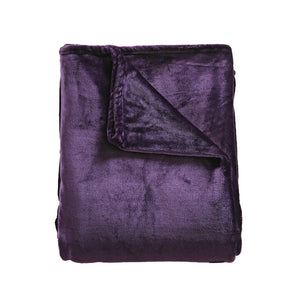 DreamZ 320GSM 220x160cm Ultra Soft Mink Blanket Warm Throw in Aubergine Colour - KRE Group