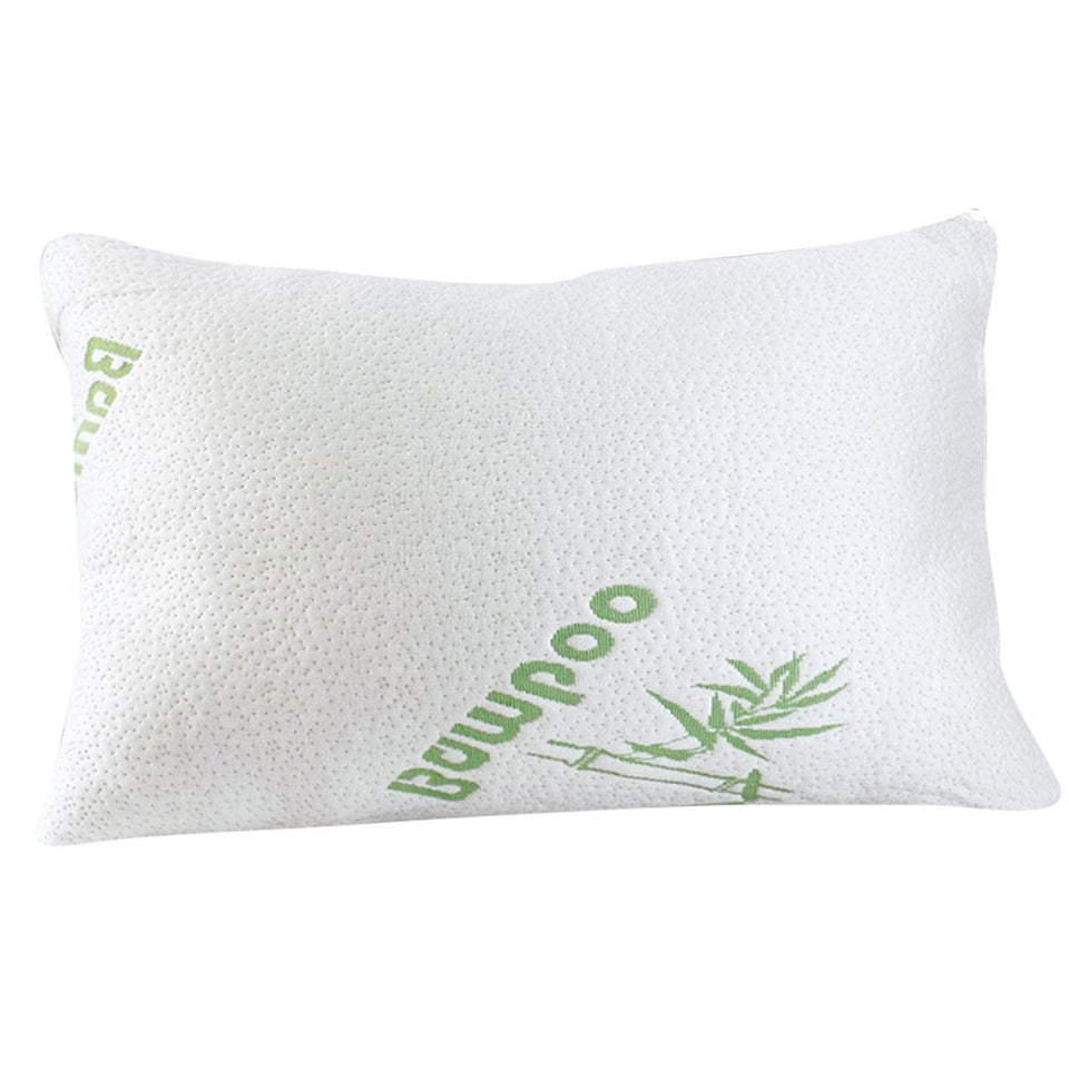 2x DreamZ Luxury Natural Memory Foam Bed Pillows Bamboo Fabric Cover 70x40cm - KRE Group