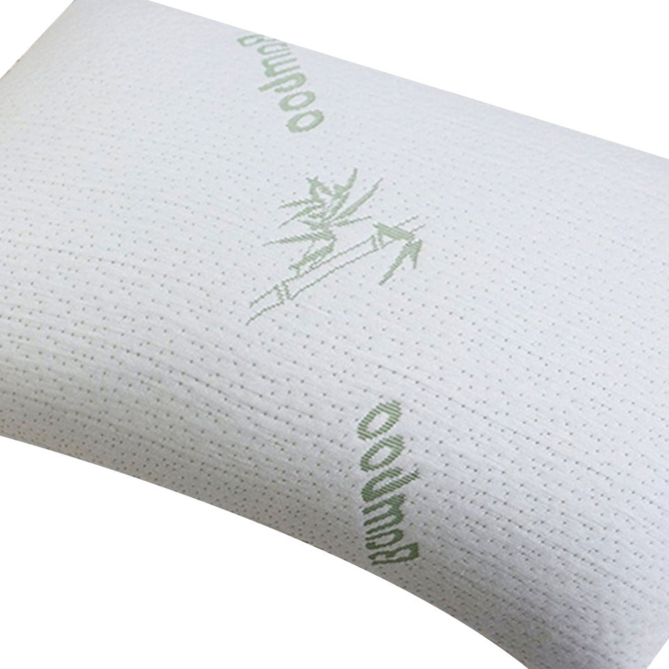 2x DreamZ Luxury Natural Memory Foam Bed Pillows Bamboo Fabric Cover 70x40cm - KRE Group