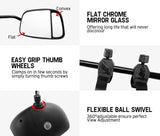 Pair Towing Mirrors Multi Fit Clamp on Towing Caravan 4X4 Trailer Heavy Duty - KRE Group