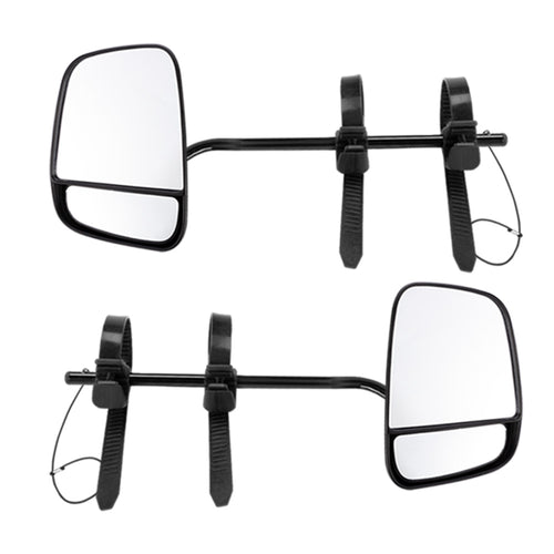 Pair Towing Mirrors Multi Fit Clamp on Towing Caravan 4X4 Trailer Heavy Duty - KRE Group