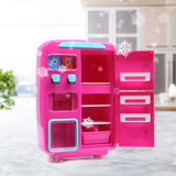 Kids Play Set 2 IN 1 Refrigerator Vending Machine Kitchen Pretend Play Toys Pink - KRE Group