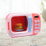 32x Kids Kitchen Play Set Electric Microwave Oven Pretend Play Toys Cooking Pink - KRE Group