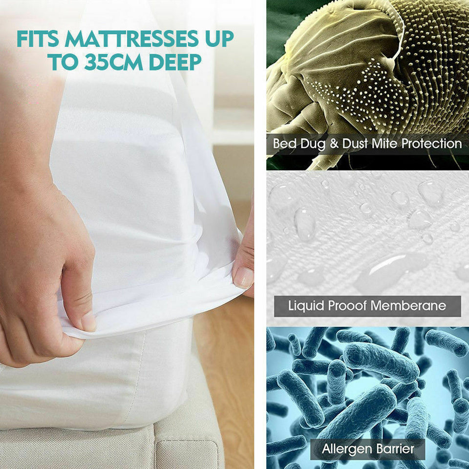 DreamZ Fitted Waterproof Mattress Protector with Bamboo Fibre Cover Double Size - KRE Group