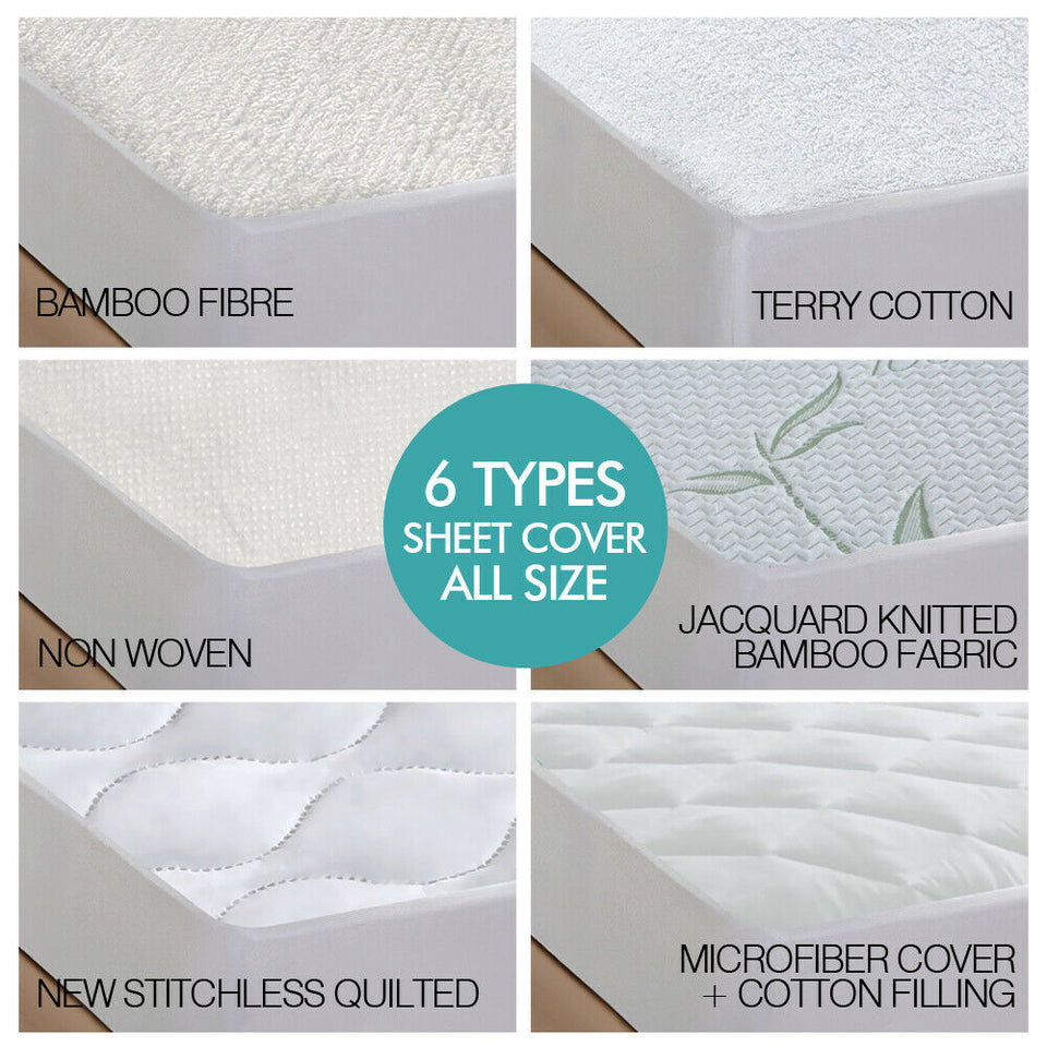 DreamZ Fitted Waterproof Mattress Protector with Bamboo Fibre Cover Double Size - KRE Group
