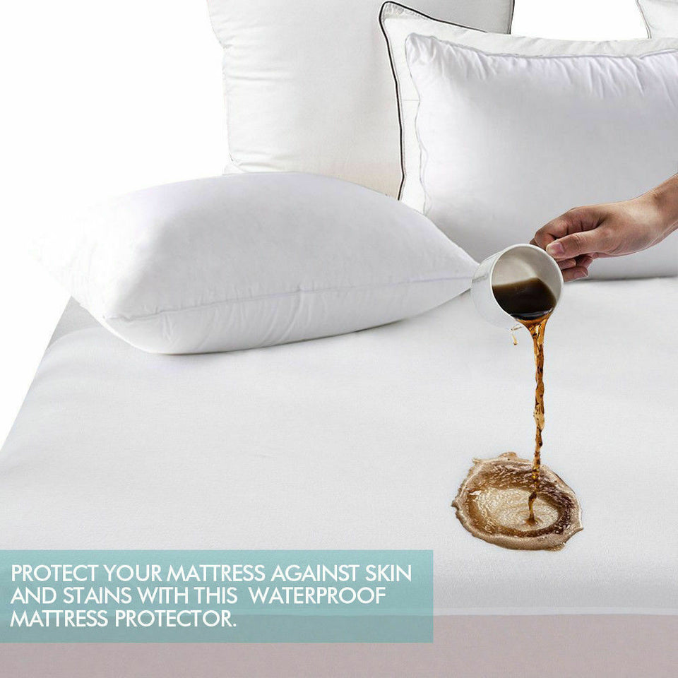 DreamZ Fitted Waterproof Mattress Protector with Bamboo Fibre Cover Double Size - KRE Group