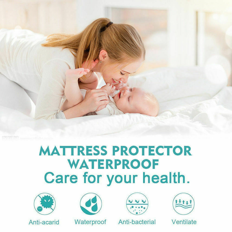 DreamZ Fitted Waterproof Mattress Protector with Bamboo Fibre Cover Double Size - KRE Group