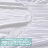 DreamZ Fitted Waterproof Mattress Protector with Bamboo Fibre Cover Double Size - KRE Group