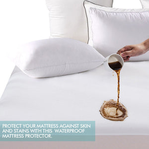 DreamZ Fitted Waterproof Mattress Protector with Bamboo Fibre Cover King Single - KRE Group