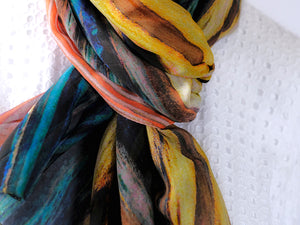 Silk Chiffon Scarf Waves - KRE Group