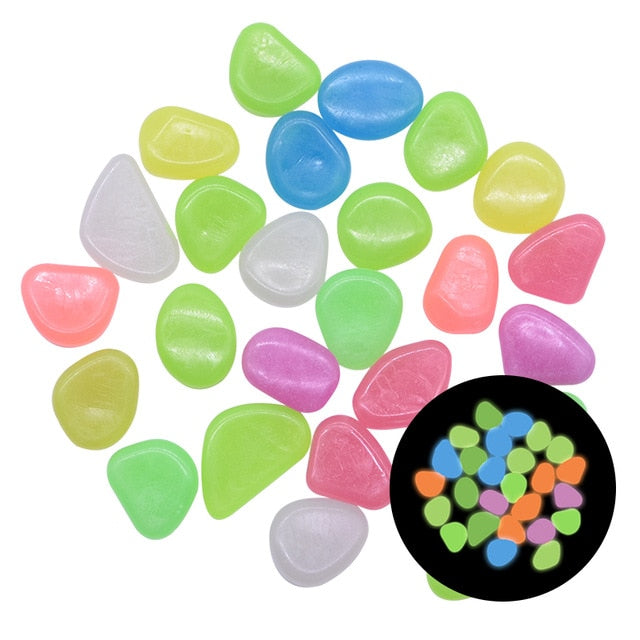 25/50pcs Glow in the Dark Garden Pebbles Glow Stones Rocks for Walkways Garden Path Patio Lawn Garden Yard Decor Luminous Stones - KRE Group