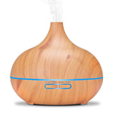 550ml Aromatherapy Essential Oil Diffuser Wood Grain Remote Control Ultrasonic Air Humidifier Cool Mister with 7 Color LED Light - KRE Group