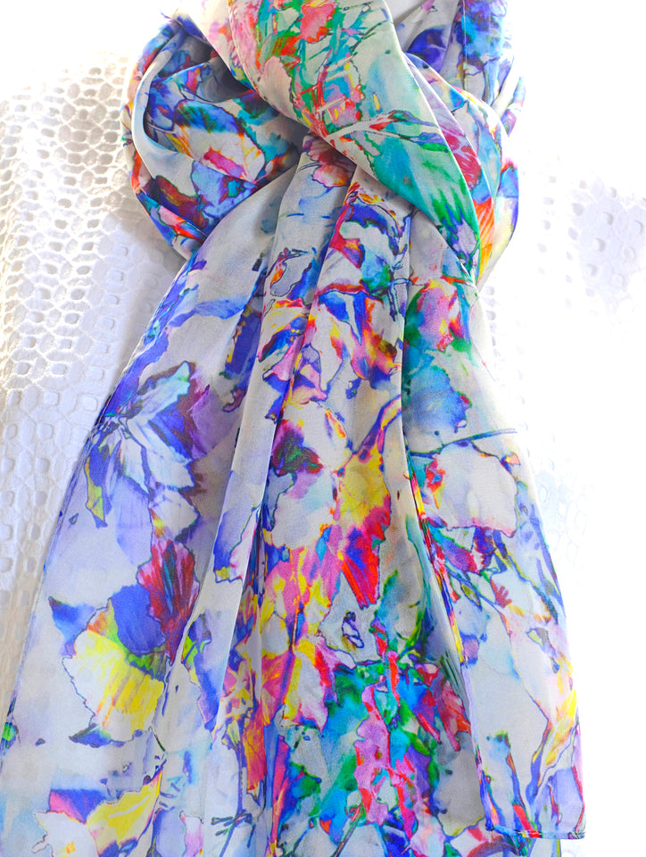 Silk Chiffon Scarf Cloudehill Seasons - KRE Group