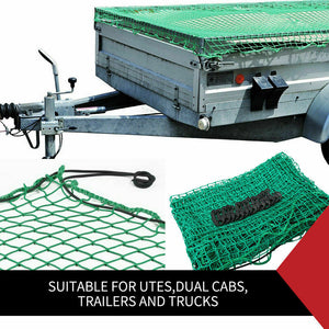 Cargo Net For Ute Trailer Truck 2Mx3M Nylon 35Mm Mesh Bungee Cord Free 15Pc Hook - KRE Group