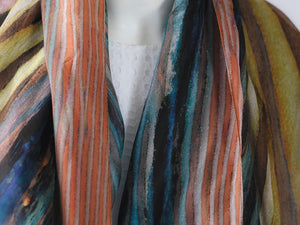 Silk Chiffon Scarf Waves - KRE Group