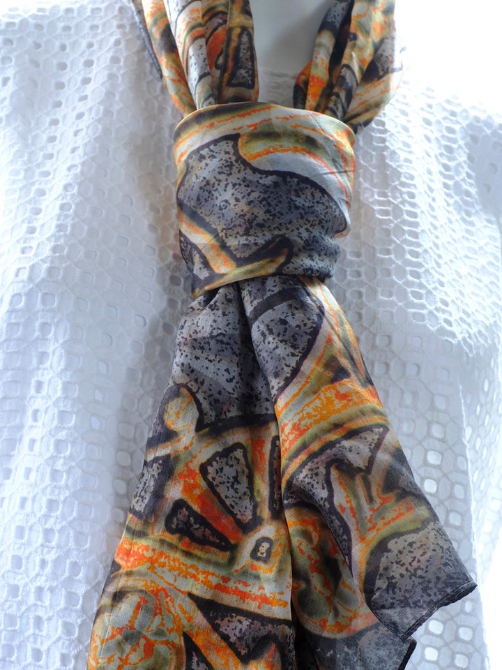 Silk Tabi Scarf Duet Stamps from the Past and Lacework - KRE Group