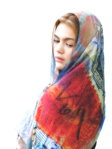 Silk Tabi Scarf Duet Stamps from the Past and Lacework - KRE Group